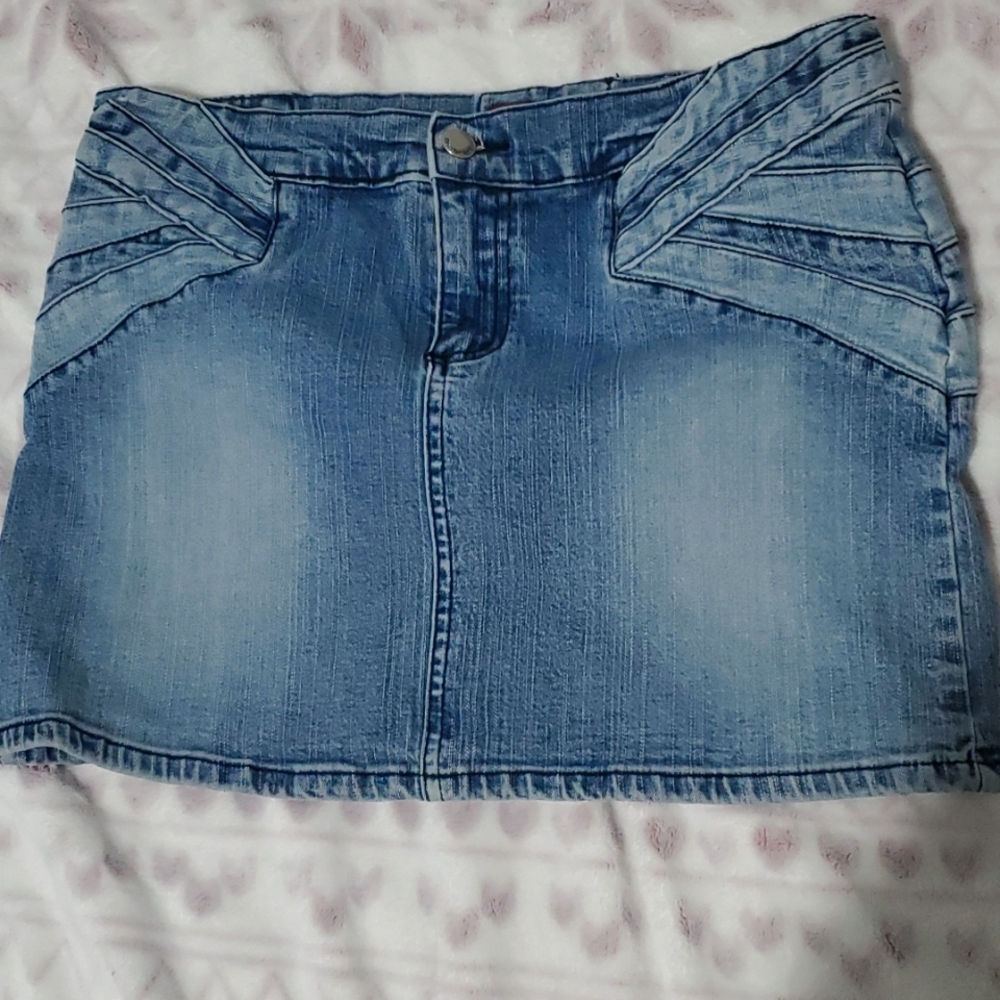 Red Hot Jean Denim Skirt